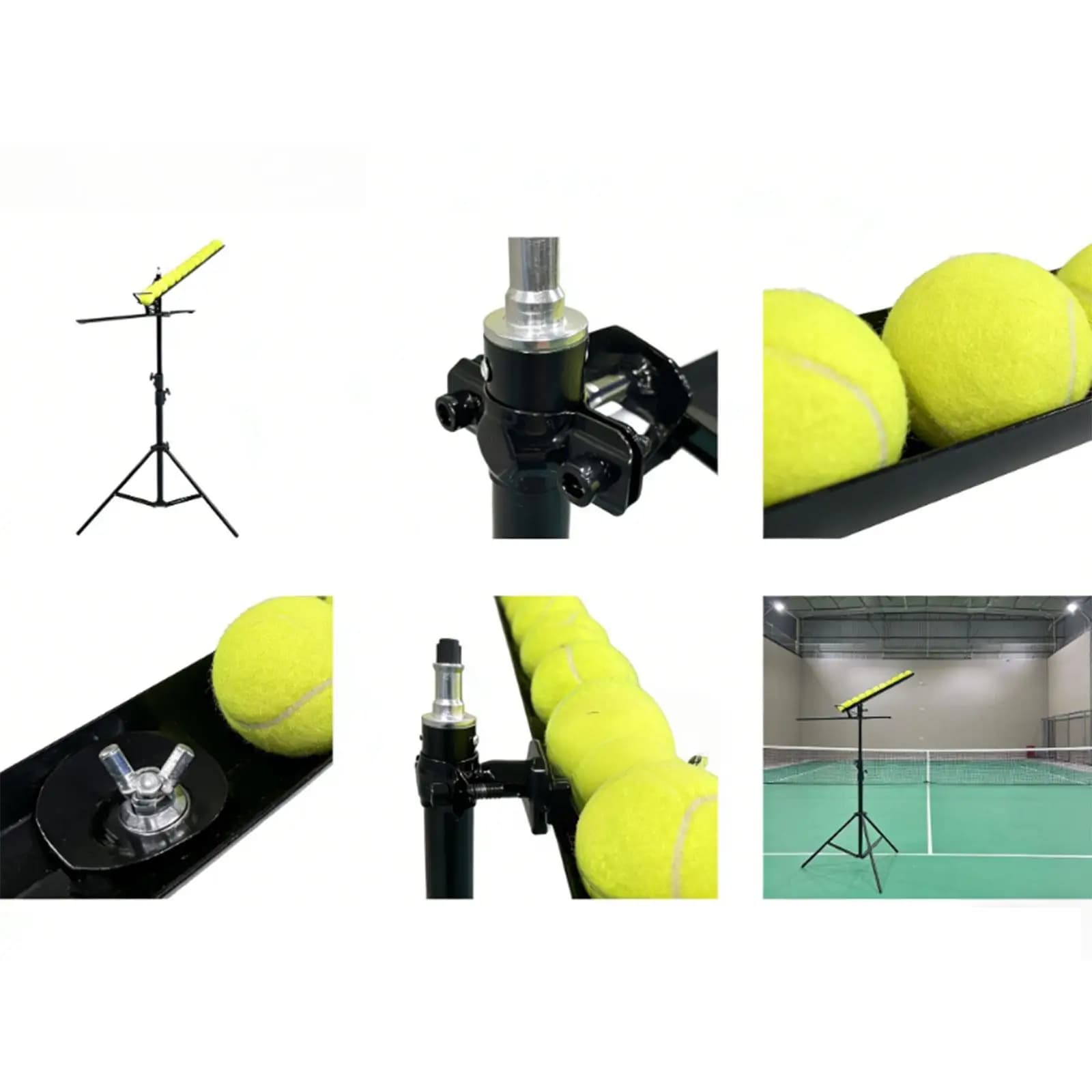 Macchina da Tennis per Allenamento Individuale, Strumento di Pratica con Rimbalzo Regolabile, Attrezzatura Resistente per l'Allenamento di Tennis sul Campo