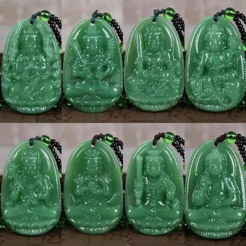 Collana con amuleto portafortuna cinese, ciondolo Buddha Manjushri Bodhisattva Guanyin per uomo e donna, catena lunga per maglione, idea regalo