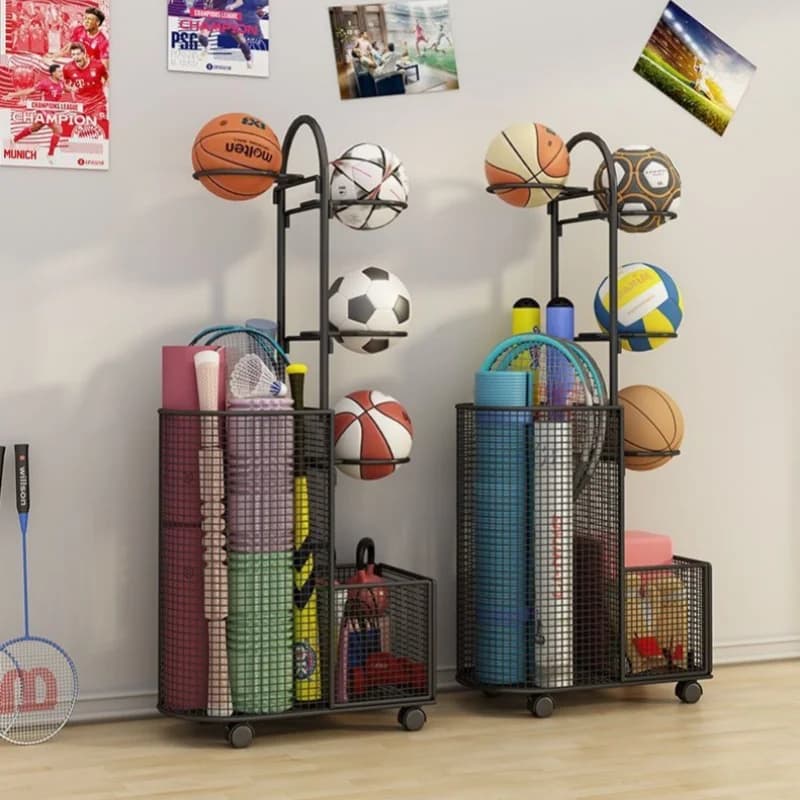 Portaoggetti per palline Pratico portaoggetti per sport Basket Calcio Pallavolo Racchette da badminton Porta palline Attrezzatura per il fitness