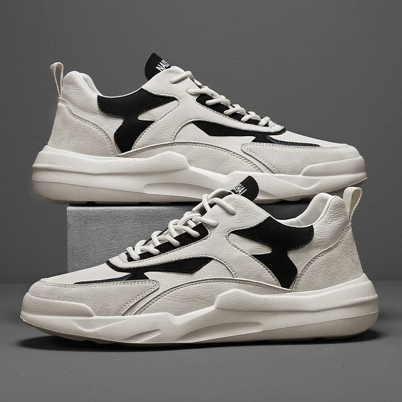 Scarpe da uomo autunnali Scarpe da ginnastica casual alla moda Scarpe da corsa sportive comode da esterno Scarpe da ginnastica stringate in pelle Zapatillas De Deporte