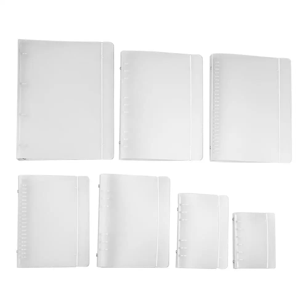 A4/B5/A5/A5/A6/A7 Transparent Foil Notebook Shell Ring Collector File Folder School Material for Office