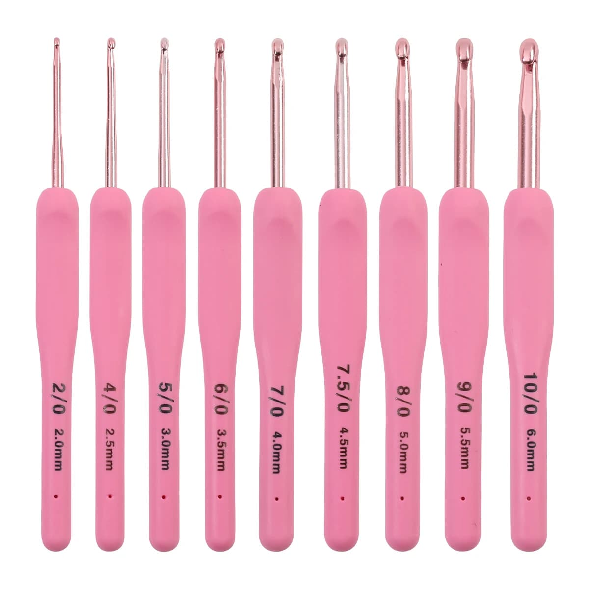 9 pezzi rosa uncinetto set in alluminio 2.5-6.0mm tessitura fatta a mano fai da te ergonomico uncinetto tessitura ferri da maglia ganci kit