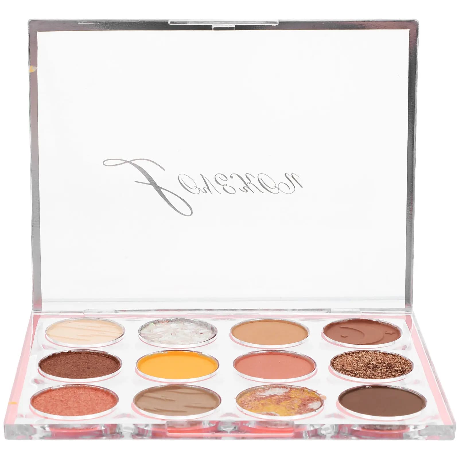Palette Ombretti Compatta da Viaggio a 12 Scomparti per Donna, Organizer per Ombretti Scintillanti per Look da Sera e Festa