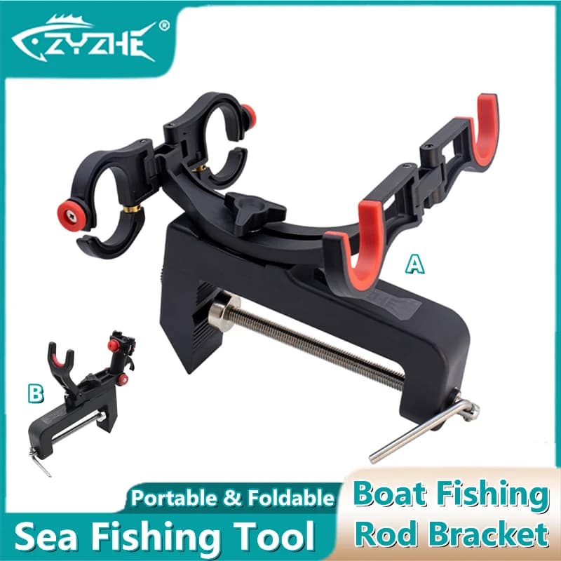 Supporto per Canna da Pesca ZYZHE, Portatile e Regolabile, in Nylon ad Alta Resistenza, per Pesca in Mare e Barca, Supporto Doppio per Canne