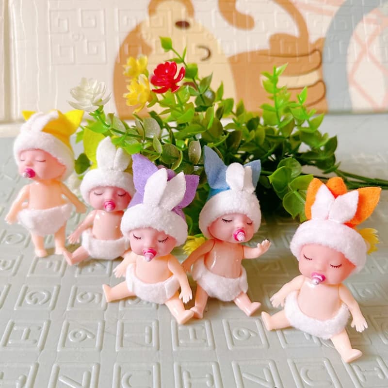 1 Pezzo Bambola Miniatura Casalinga a Sorpresa con Simulazione di Sonno, Braccia e Gambe Mobili, Accessori per Decorazioni Casa delle Bambole - Giocattolo