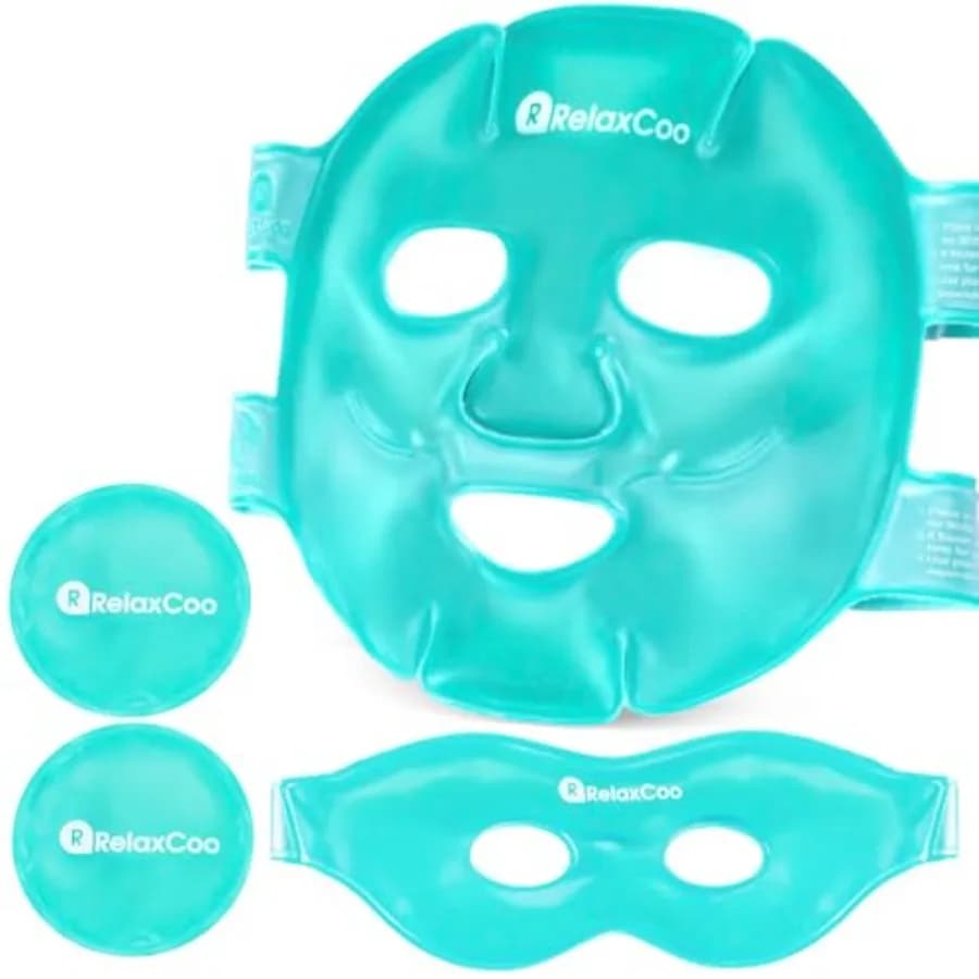Face Mask and Eyes Refreshing for Occhiaie and Gonfiore, Cold/Caldo compress, Face Mask in Gel Refreshing for Women and Men, Migr