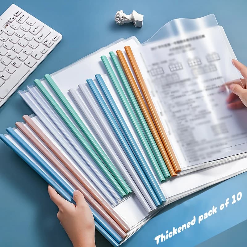 Set di 5 Cartelle Trasparenti A4, Cartelle in Plastica Rinforzata, Borsa Impermeabile per Documenti, Sacchetto per Classificazione Documenti da Ufficio