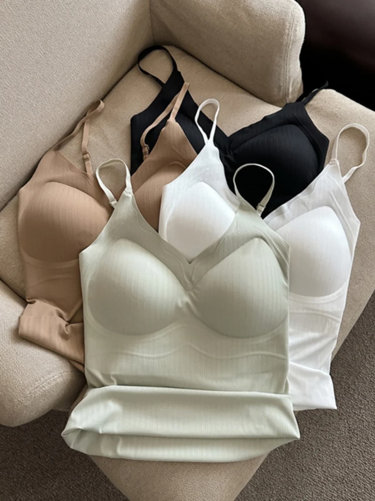 Top Sportivo Senza Spalline in Seta Ghiaccio da Donna, Intimo Estivo, Strato Base, Top Sportivo Monopezzo con Schiena Bella, Comodo e Senza Cuciture
