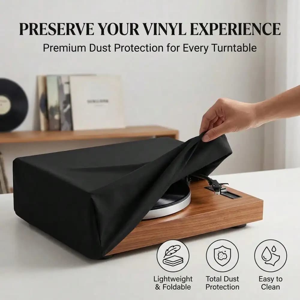 Copertura universale antipolvere per giradischi con fondo regolabile - 1 pezzo per giradischi CD/vinile e macchina per karaoke