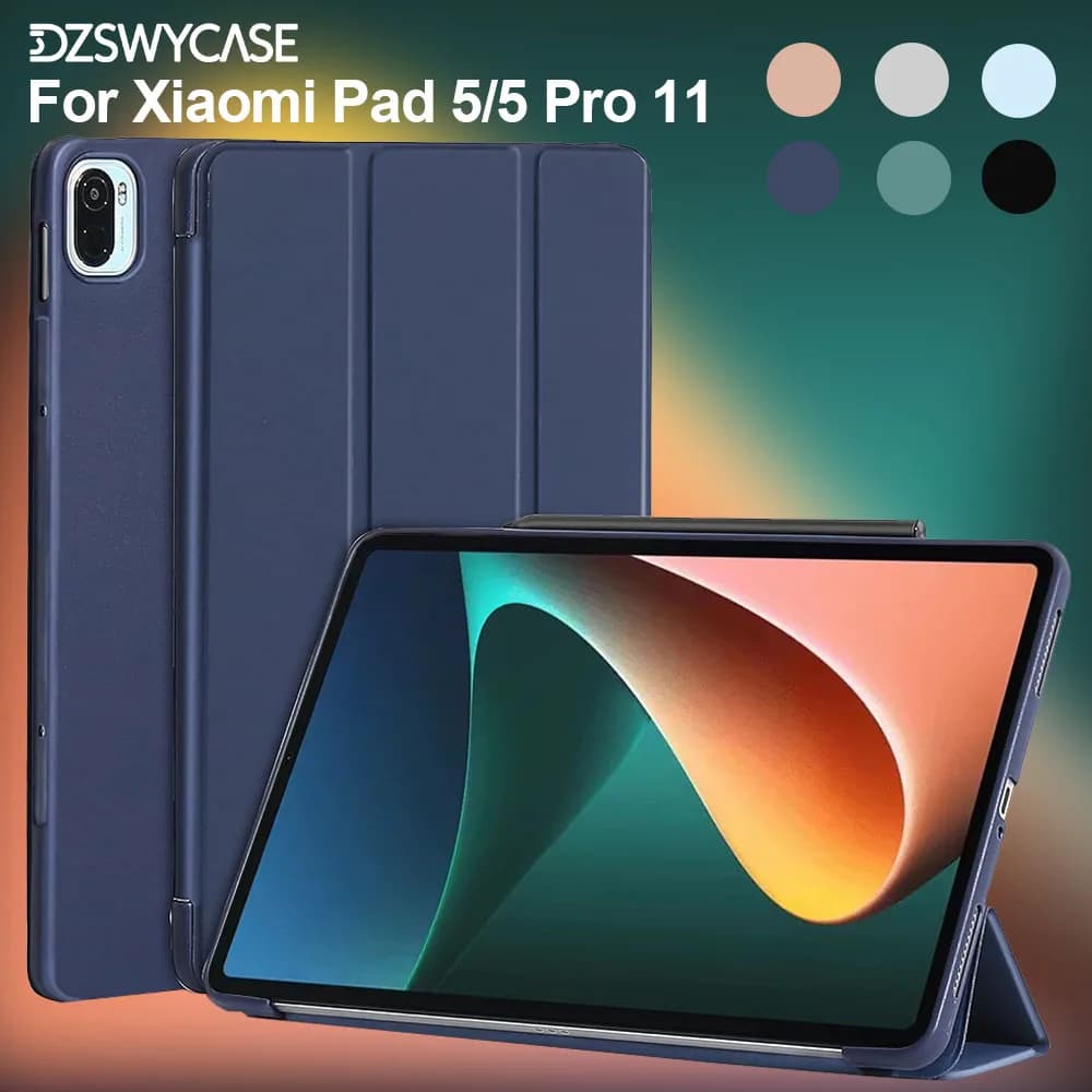 Custodia per Xiaomi Mi Pad 5/5 Pro 11 pollici 2021, cover anteriore liscia e cover posteriore morbida, sveglia/sonno automatico, cover leggera