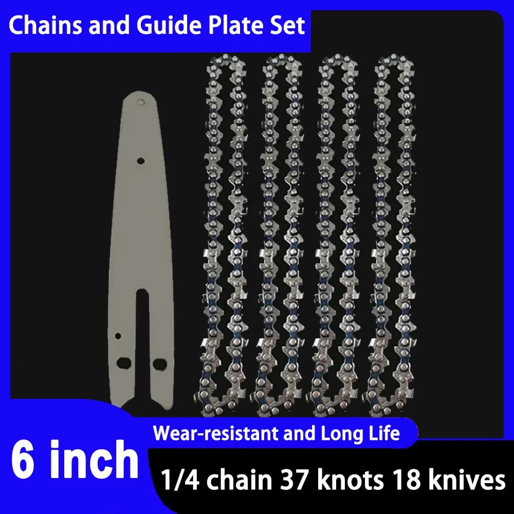 6 Inch Saw Bar Electric Saw 1/4"P 37 knots 18 knives Electric chain saw guide Replacement mini chain chains for steel chain saws Garden tool