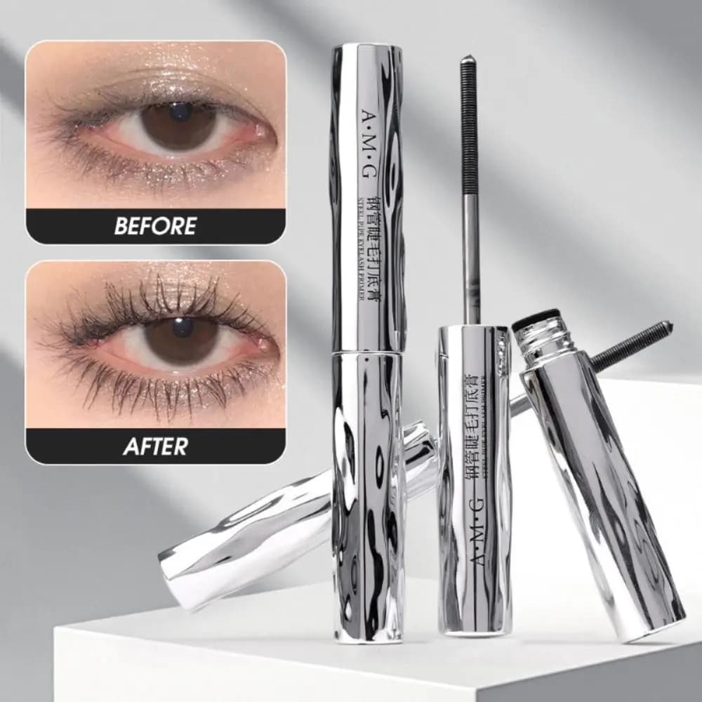 New Small Steel Pipe Mascara 3D Natural Silk Fiber Black Primer for Eyelashes Non-slip Extension curled eyelashes Cosmetics