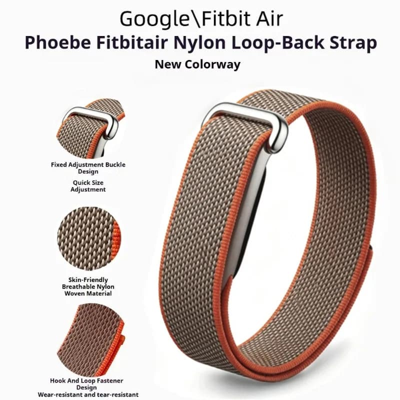 Nylon Loop Watch Strap For Google Fitbit Air Braided Sports Velcro Bracelet Quick-dry Breathable Wrist Band Accessories