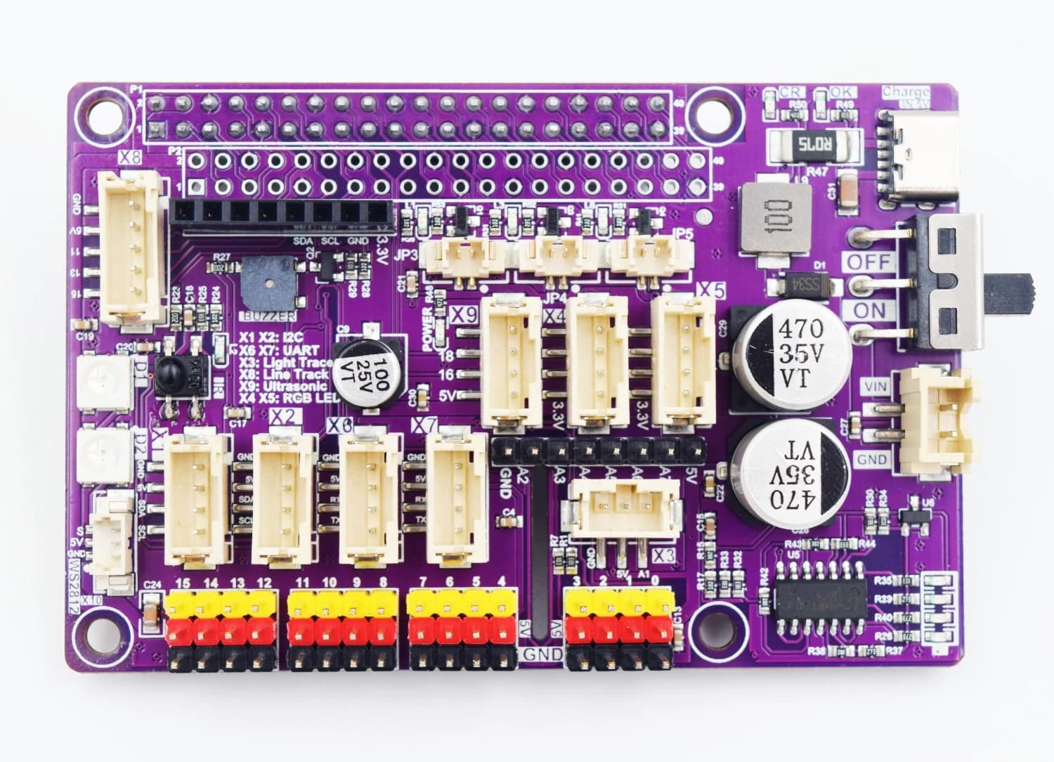 Adeept Robot HAT for Raspberry Pi (compatible with Pi 5/4) Smart Robot Car Driver