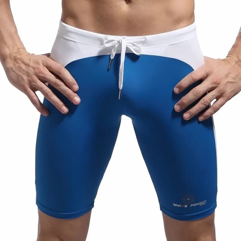 Men's Cycling Shorts BRAVE PERSON Gym Training Ankle Compression Fitness Shorts for Bike Color Block Training Athletic Drying Fast