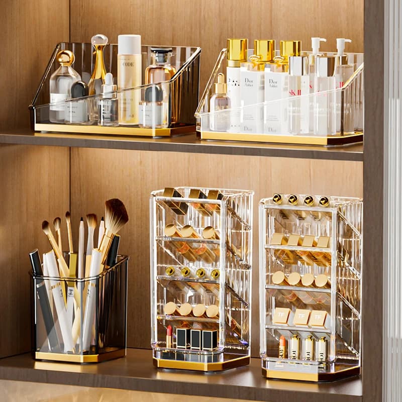 Luxury Makeup Organizer Desktop Bathroom Makeup Brush Storage Box Office Pen Box Makeup Brush Organizer Lipstick Storage Box