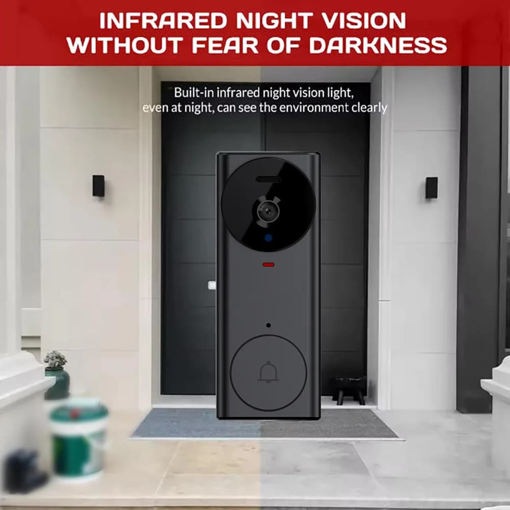 Campanello Intelligente con Schermo da 4,3 Pollici, Videocitofono Wireless con Telecamera e Comunicazione Bidirezionale