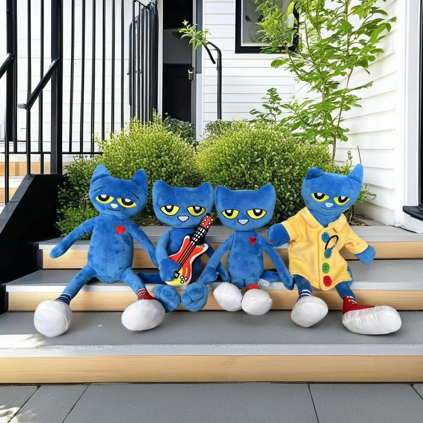 30 cm Cartoon Smile Pete Cat Peluche Anime Blue Kitty Animale Farcito Bambola Accompagnare Bambole che dormono per bambini Regalo di compleanno per bambini