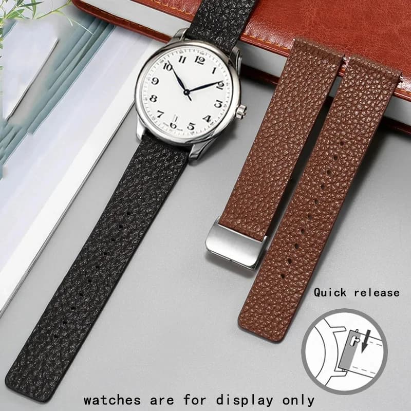 Cinturino ultrasottile modello Lichee 18 19 20 21 22 bracciale in vera pelle per Tissot Citizen DW uomo donna catena orologio