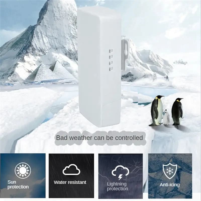 (A02R) 2 Pezzi Router WiFi Esterno 2.4G 300Mbps Ripetitore WiFi Bridge Wireless Router Estensore WiFi a Lungo Raggio 1KM 24V POE Spina EU