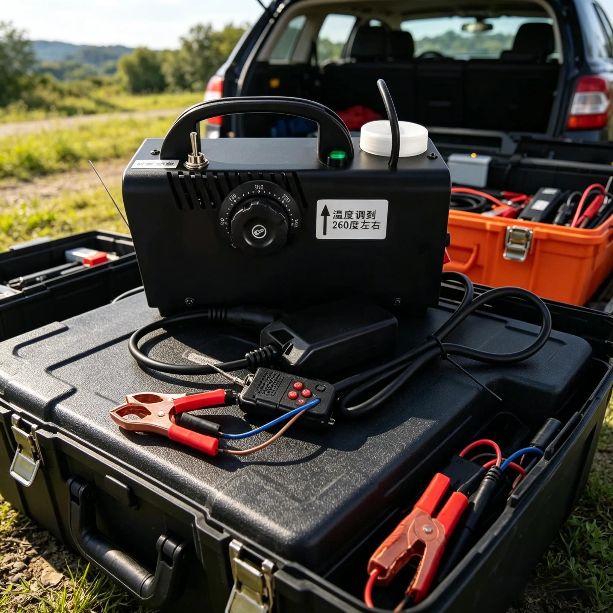 Rilevatore di perdite di fumo portatile a bassa pressione 12V, macchina per fumo automobilistica per test di perdite nel sistema AC delle auto, strumento diagnostico