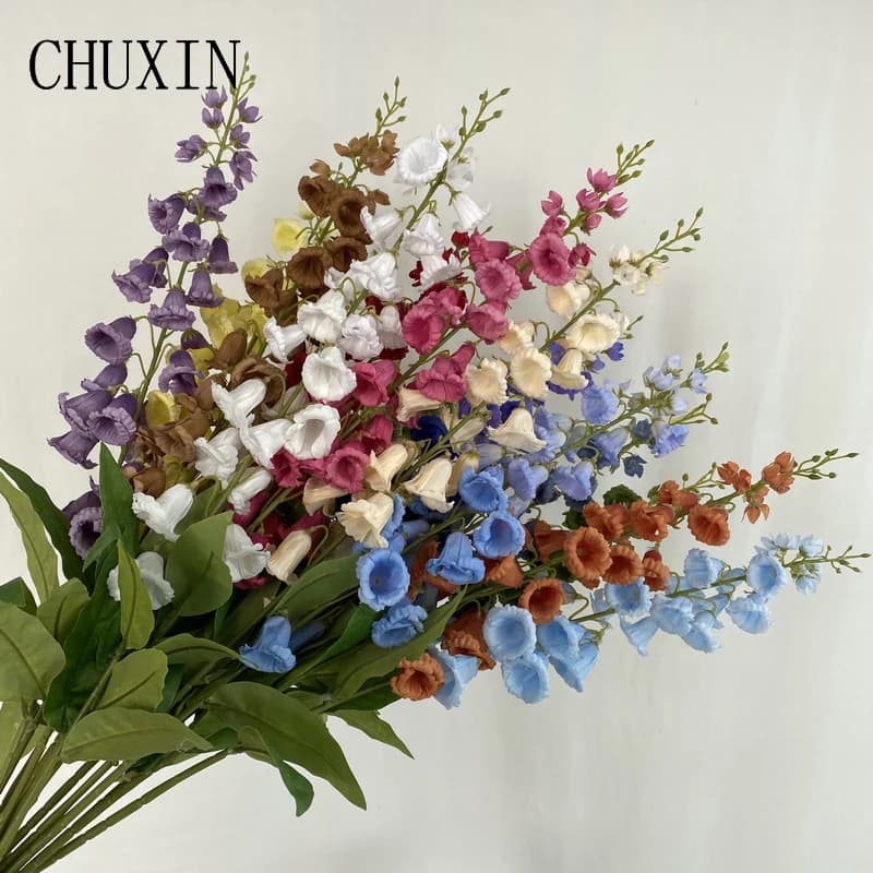 2PCSFlowers for Decoration, Wind Chime, Lily Valley, Wedding Floral Arrangements Materials, Party and Home Ornaments, 96cm
