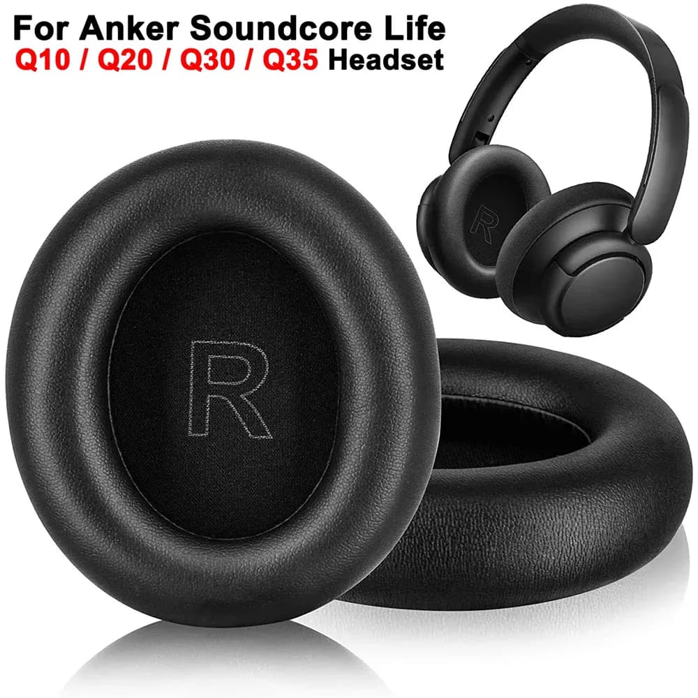 Cuscinetti auricolari per Anker soundcore Life Q35 Q30 Q20 Q10 Cuffie paraorecchie di ricambio 1 paio Copri orecchie per cuscino auricolare con pelle proteica
