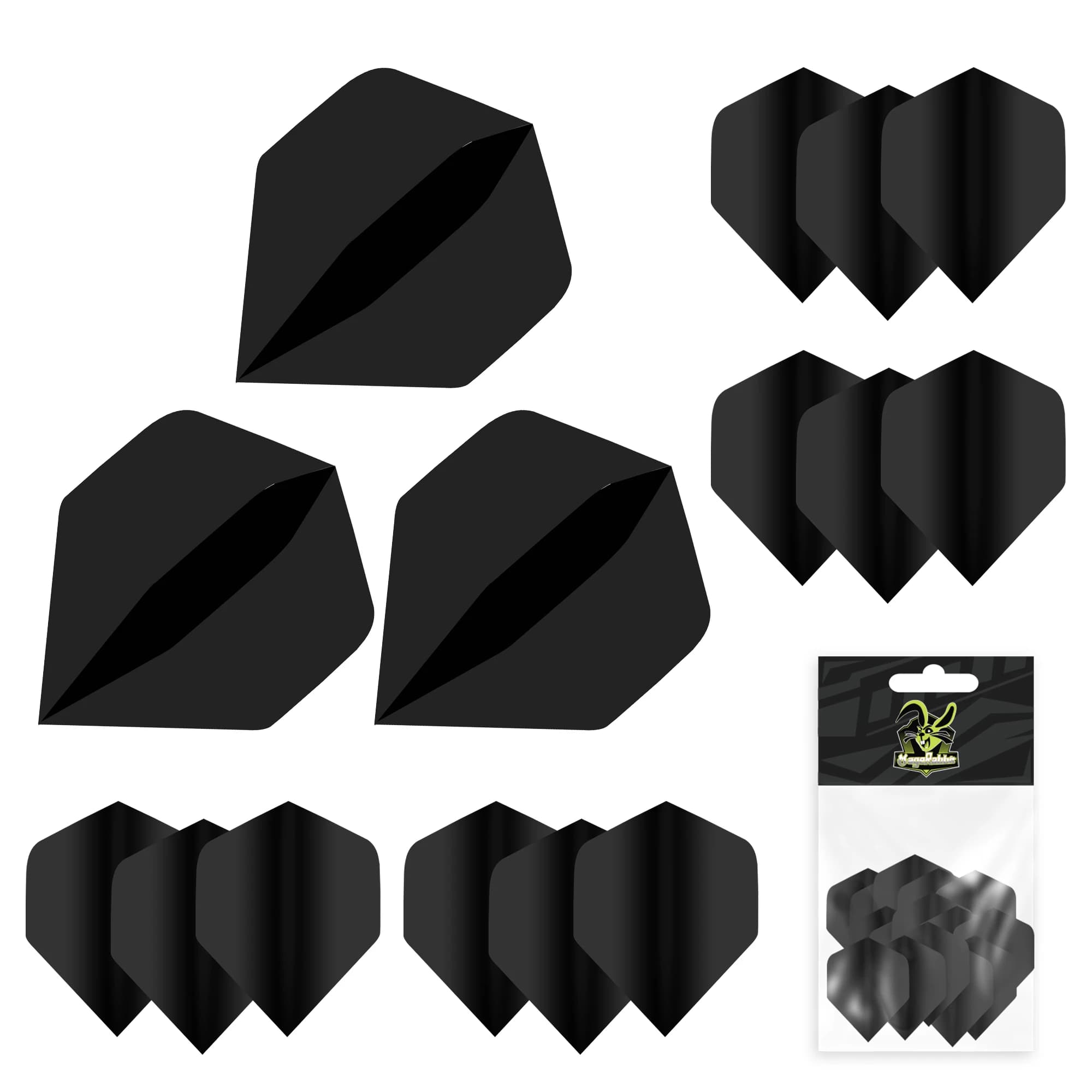 MageRabbit Selection Pack Volli standard per freccette in PET 15 pezzi, cinque colori tra cui scegliere (per freccette con punta morbida in acciaio)