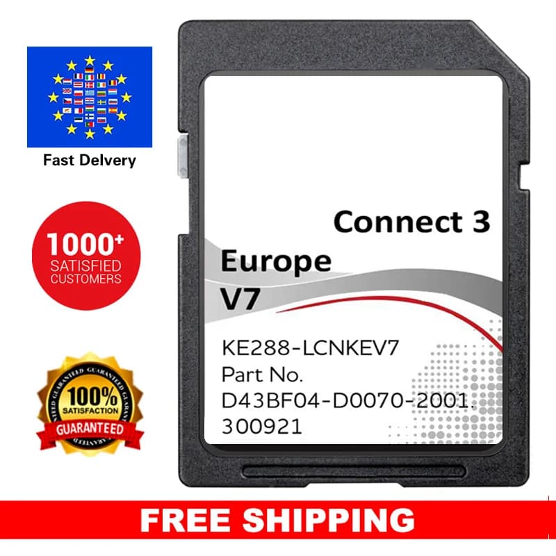 Scheda SD per Nissan Connect 3, Aggiornamento Mappe Sat Nav V7 Europa 2022