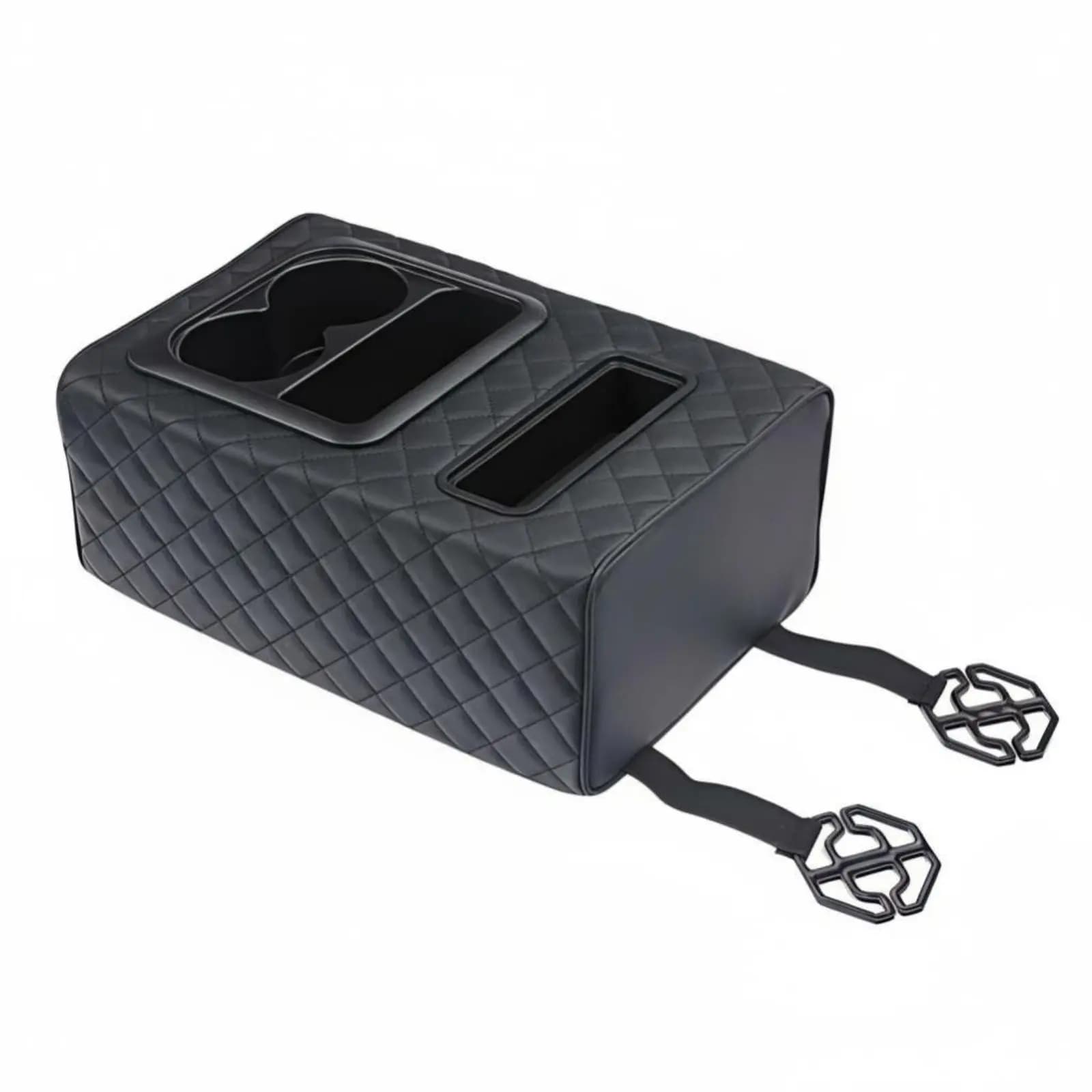 Bracciolo Posteriore Universale per Auto, Console Centrale in Pelle con Portabevande, Organizer per Auto, Divano, Barca, Nero o Ricamato