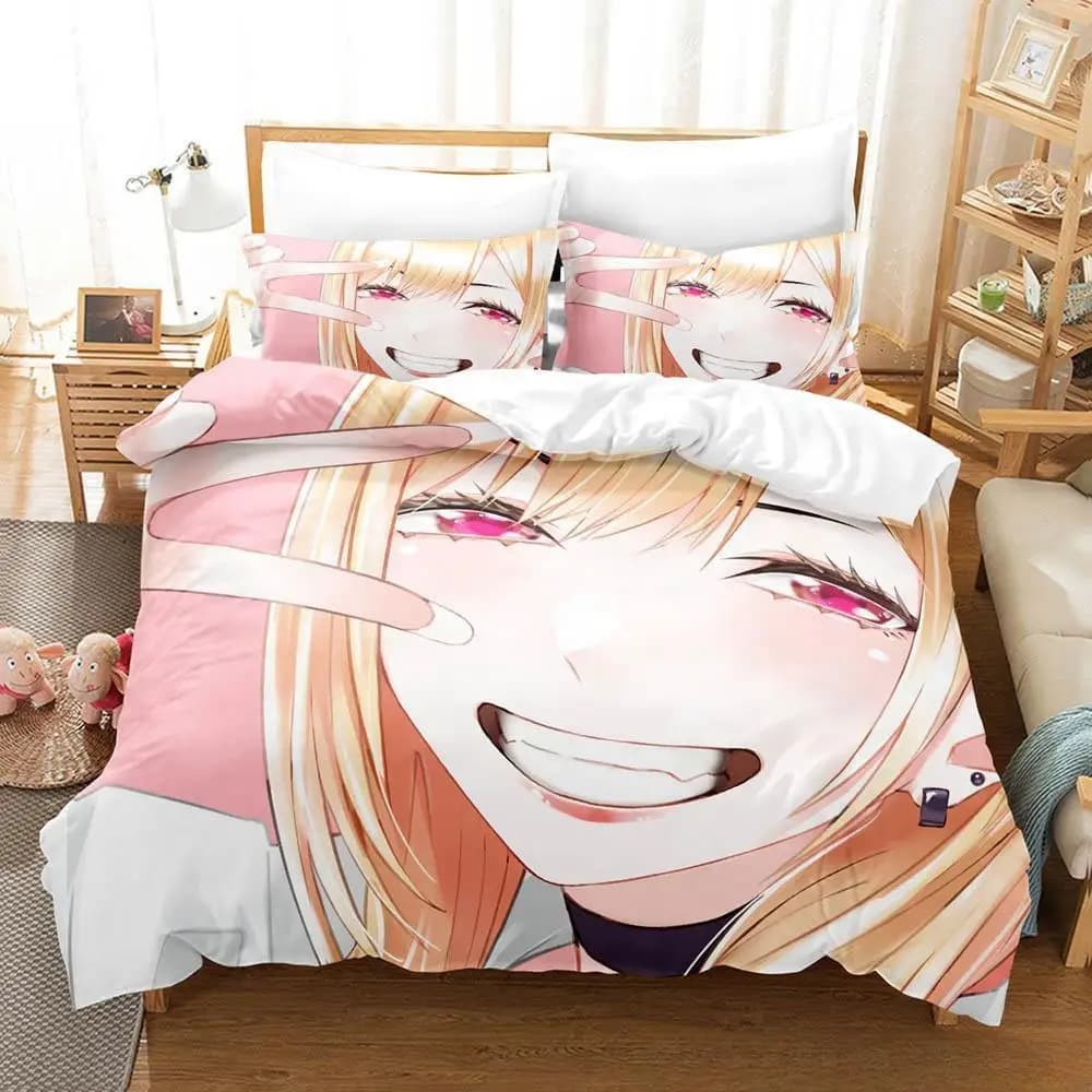 3D Print Anime Kawai Marin Kitagawa Set of bed linen Single Twin Complete Queen King Size Set of baby bed cover for adults