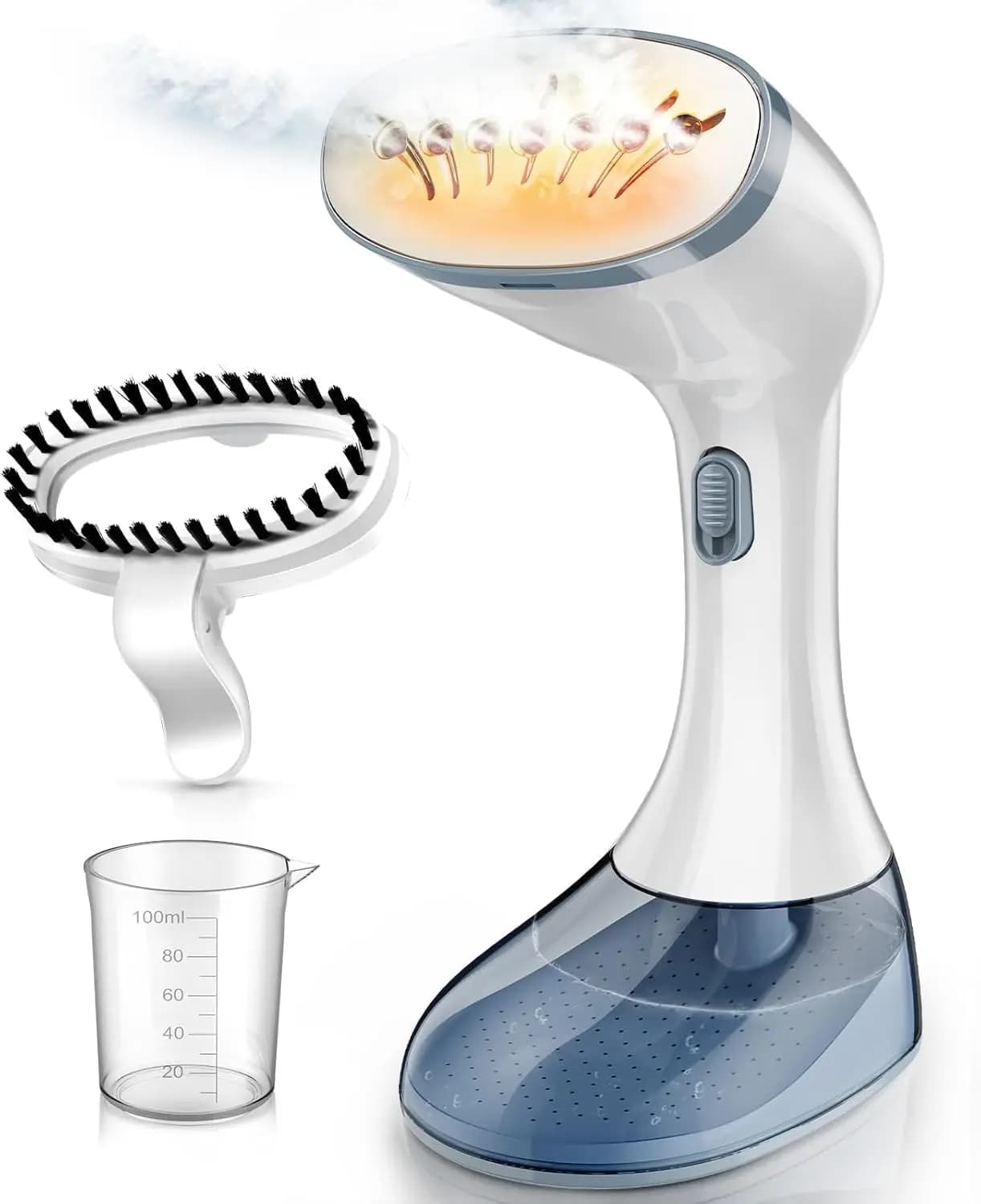 Stiratore a Vapore per Vestiti, 1800W Riscaldamento Rapido, Stiratore Portatile con 3 Impostazioni di Vapore, Serbatoio d'Acqua da 380ml, 9.8