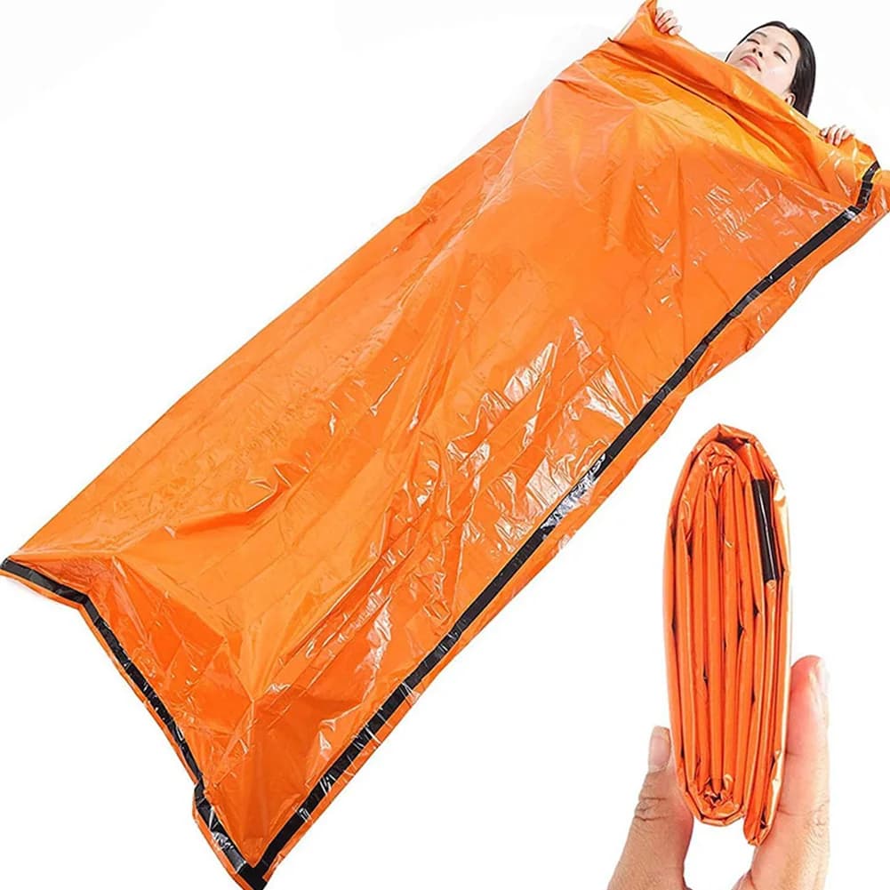 Emergency sleeping bag Waterproof portable blanket Survival sleeping bag Thermal bivouac for camping Hiking Adventure outdoors