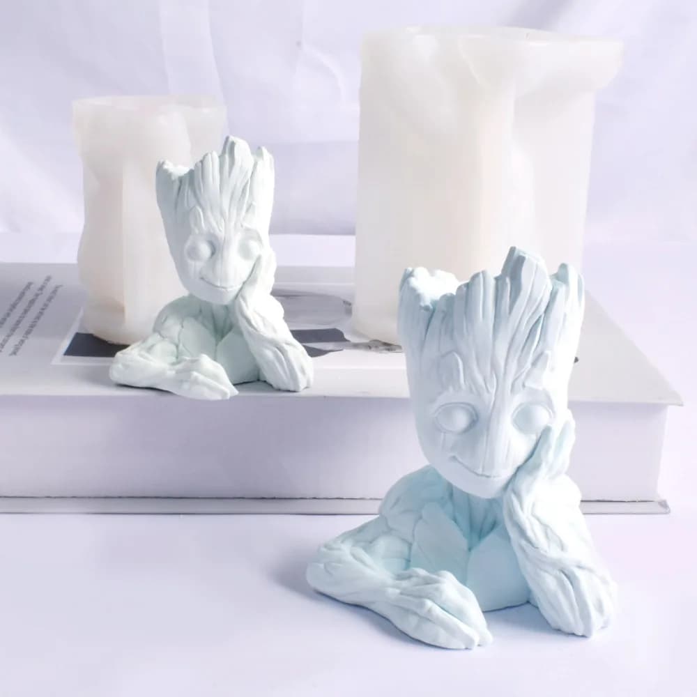 Nuovo Stampo in Silicone 3D per Candele a Forma di Grande Albero, Strumento per Candele Profumate Fatte a Mano in Gesso, Modello Groot