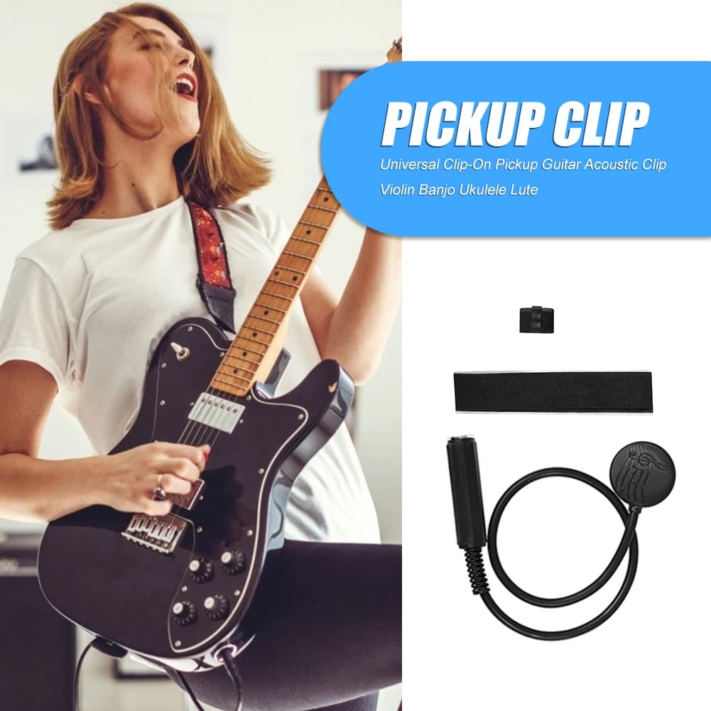 Clip per pickup universale Materiale in gomma Microfono a contatto generale Accessori per strumenti musicali con fibbia per Ukulele Banjo