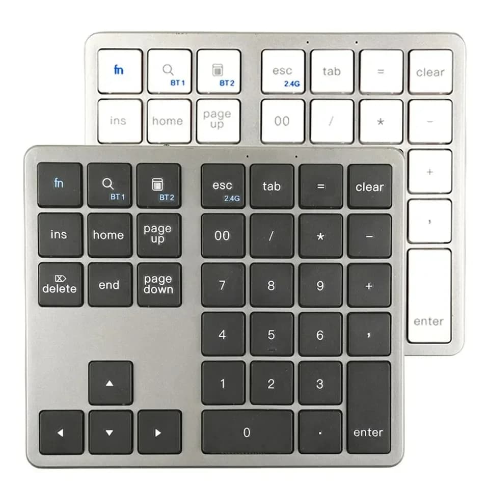 Tastierino Numerico Wireless K35, Modalità Dual 2.4Ghz e Bluetooth, Ricaricabile USB-C per Windows Android iOS