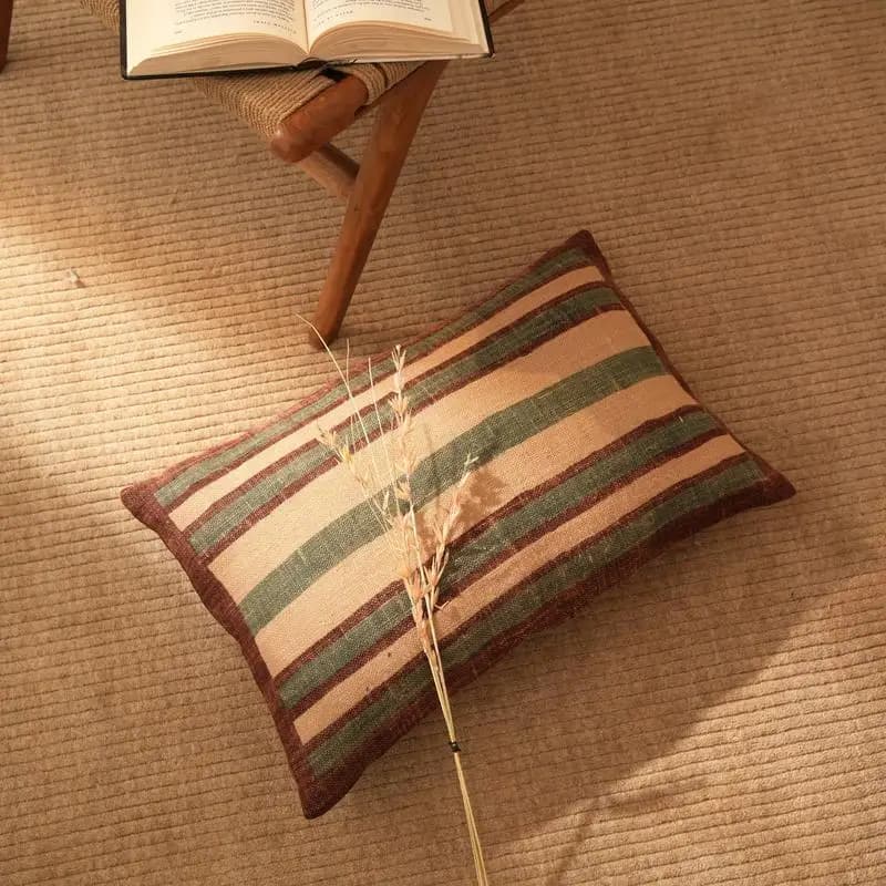 Cuscino lombare a righe da 24x16 pollici per divano e letto - Cuscino decorativo elegante, strutturato e durevole per soggiorno, camera da letto, ufficio
