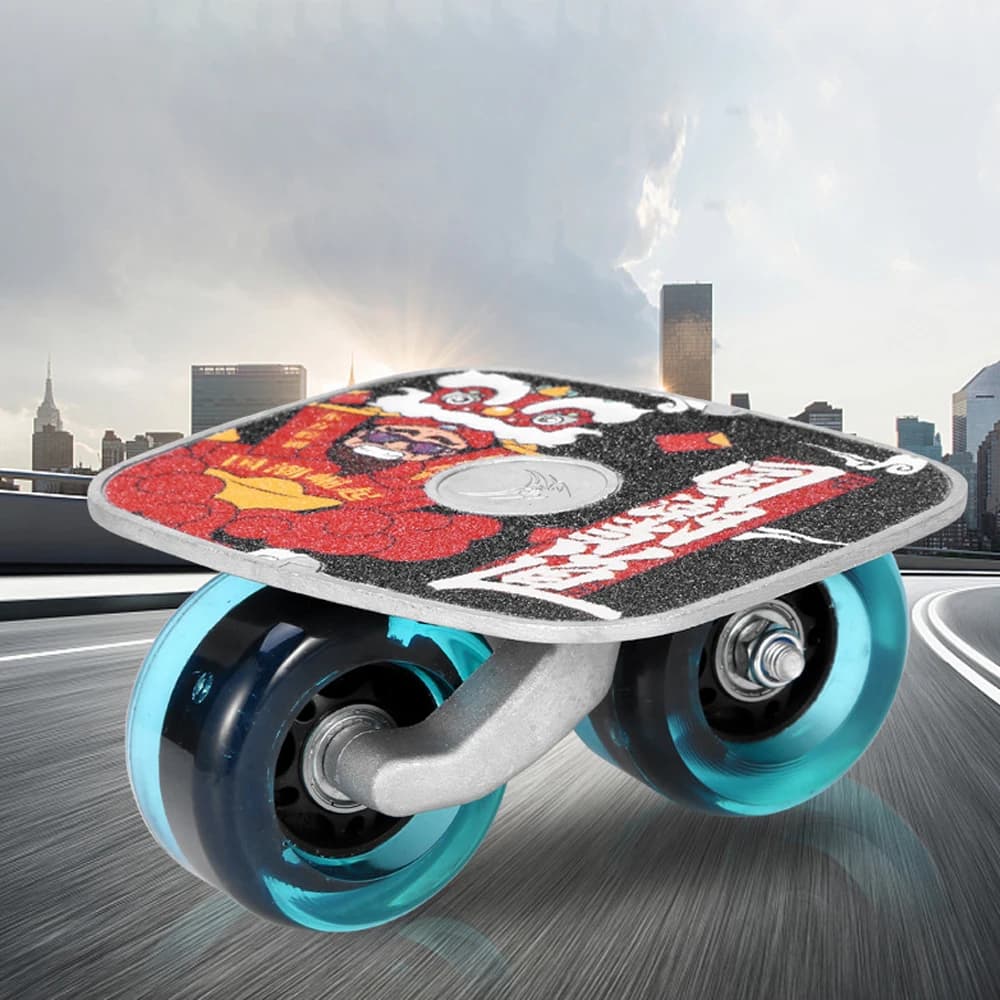1 paio di tavole da Drift in lega di alluminio MIni Skateboard portatile PU ruota lampeggiante tavola da Skate corta pattinaggio a rotelle Set di tavole da Driftboard nuovo