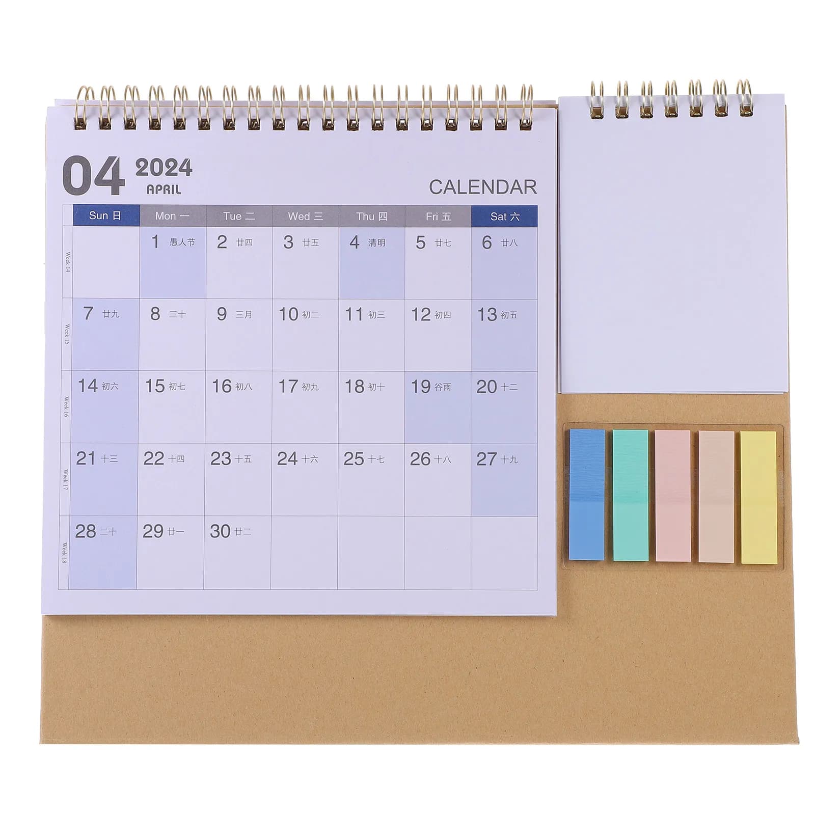 Calendario da Scrivania 2024 dal Design Minimalista, Calendario Mensile da Tavolo con Note e Organizer per Ufficio