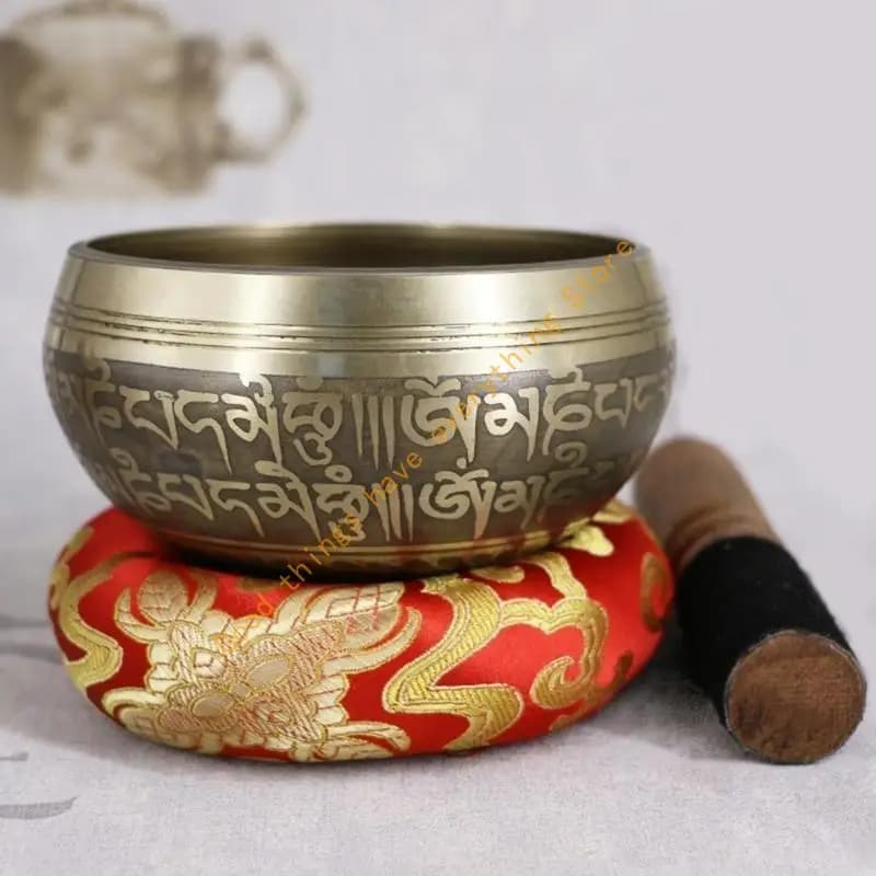 Tibetan Singing Bowl Yoga- Meditation Healing Sound Massage Authentic Handmade Meditation Healing Sound 55KF