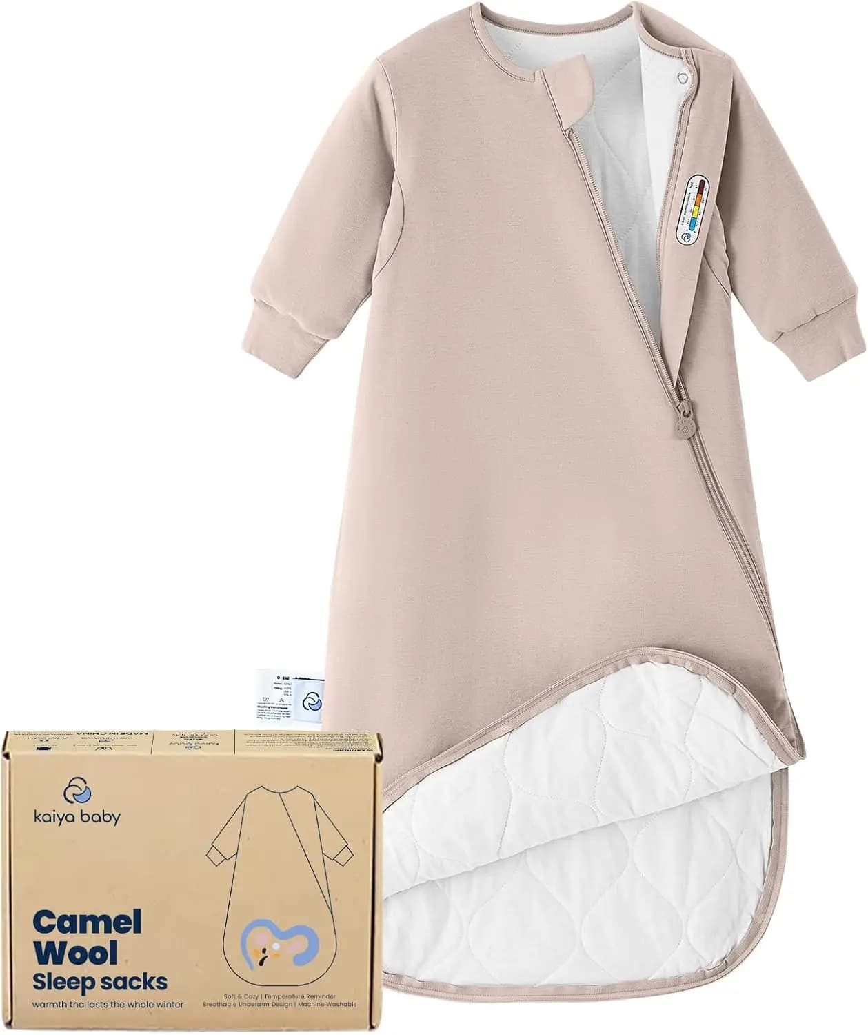 Sacco nanna unisex per neonati 2.5 Tog, coperta indossabile a maniche lunghe per neonati e bambini piccoli
