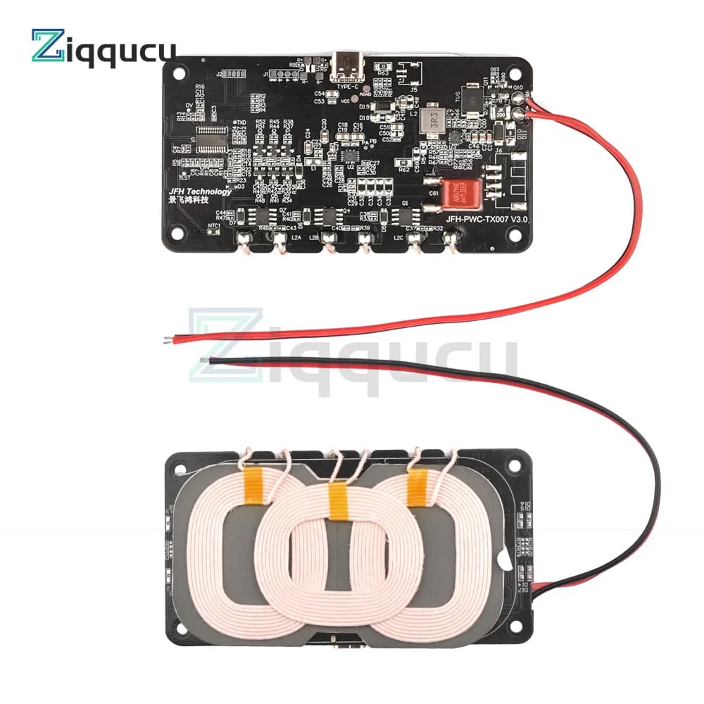 5W/7.5W/10W/15W/18W tipo-C caricabatterie Wireless modulo trasmettitore circuito auto 3-coil