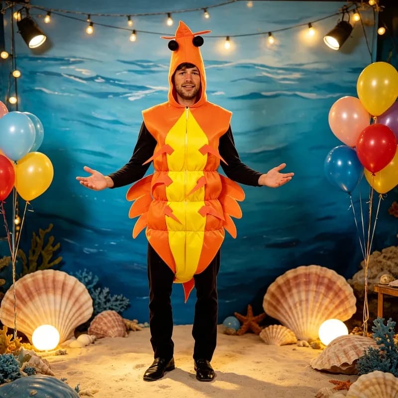 Halloween Party Costumes Stage Props Men's Costumes Personalized Stage Animal Performance Costumes Pipi Shrimp Cosplay Costumes