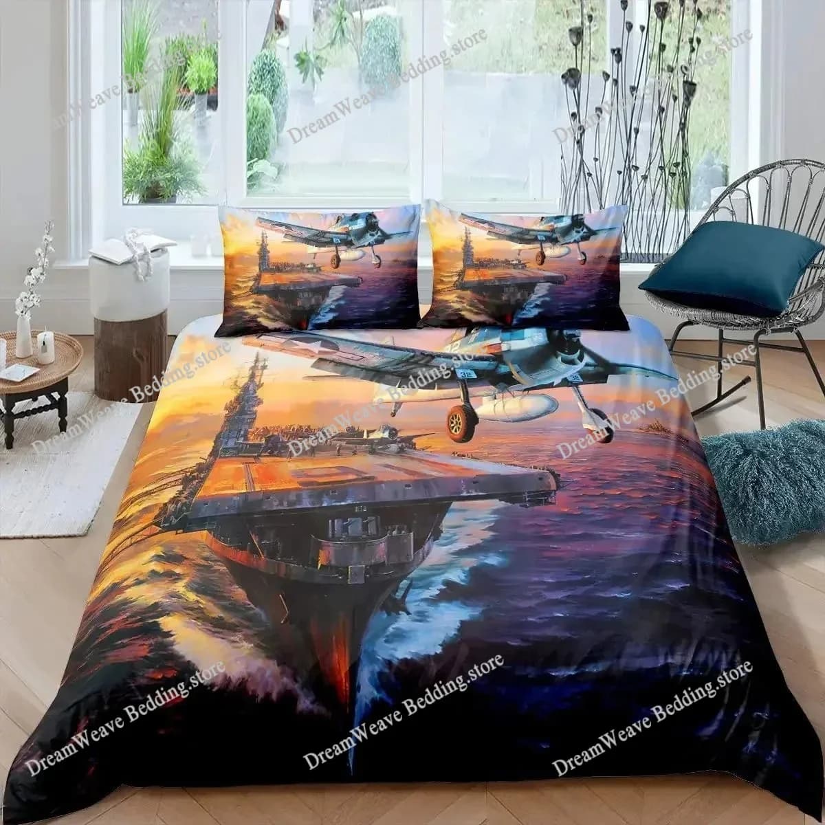 Copripiumino a Tema Pirata e Nautico, Set di Biancheria da Letto per Ragazzi e Adulti, Stile Cool con Motivo a Onde, Decorazione per Camera da Letto