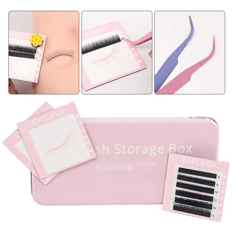 Fake Magnetic Eyelashes Collar Cup Grips Support Soft Anti Fall Pallet Edge Specialized Eyelash Extension Tools Kit Box Plate