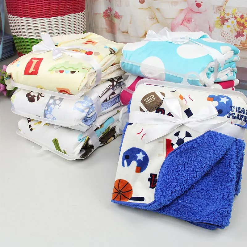 Coperta e fasce per neonati coperta termica morbida in pile per neonati Set biancheria da letto solida invernale trapunta in cotone biancheria da letto per neonati Swaddle Wrap