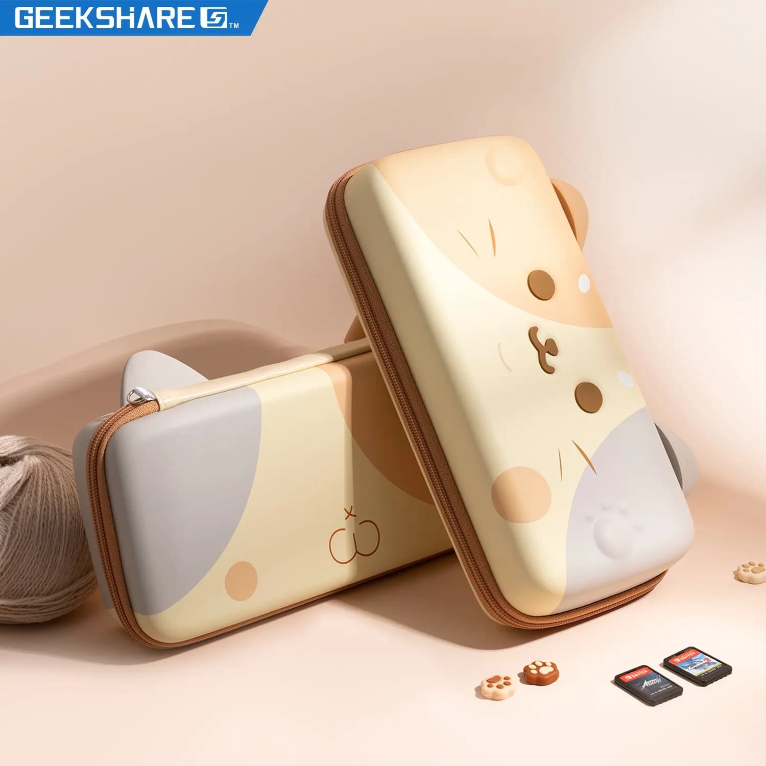 Custodia per il trasporto delle orecchie di gatto GeekShare compatibile con l'interruttore normale e l'interruttore custodia rigida portatile OLED accessori per il gioco