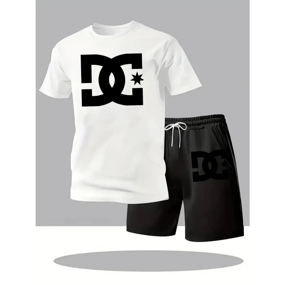 Completo Estivo da Uomo Casual: T-Shirt Oversize Traspirante e Pantaloncini - Set Sportivo 2 Pezzi a Maniche Corte Comodo per Uomo