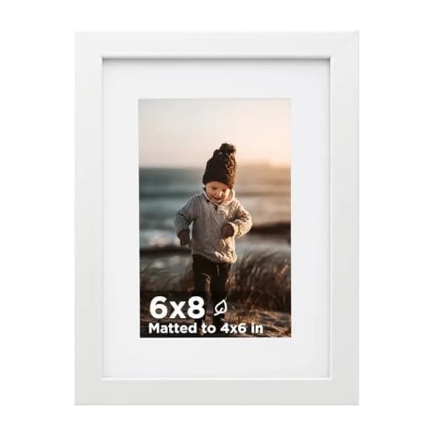 Cornice per foto in legno con plexiglass, con o senza passepartout, per esposizione su tavolo e parete