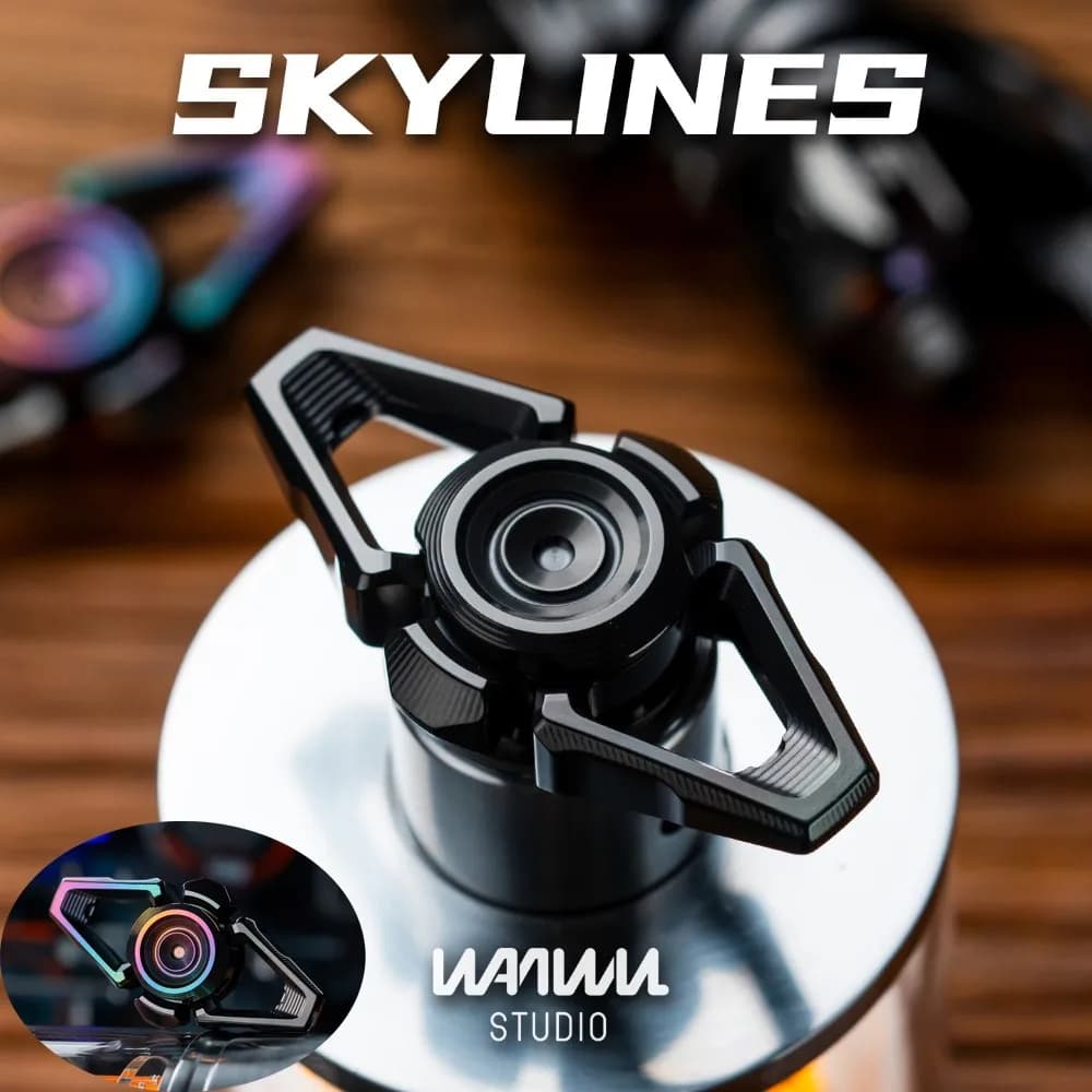 WANWU EDC Skylines Hollow Two-Blade Minimalist Fidget Spinners Antistress Gadget EDC Spinner in Metallo